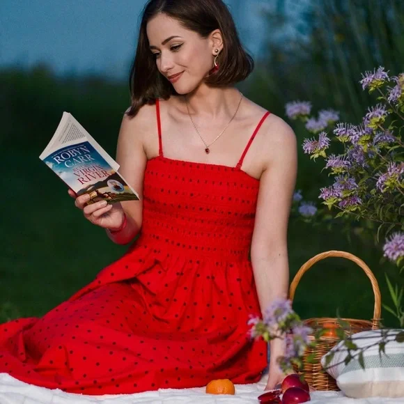 Red and black polka dot universal threads sleeveless medium - Picture 3 of 14